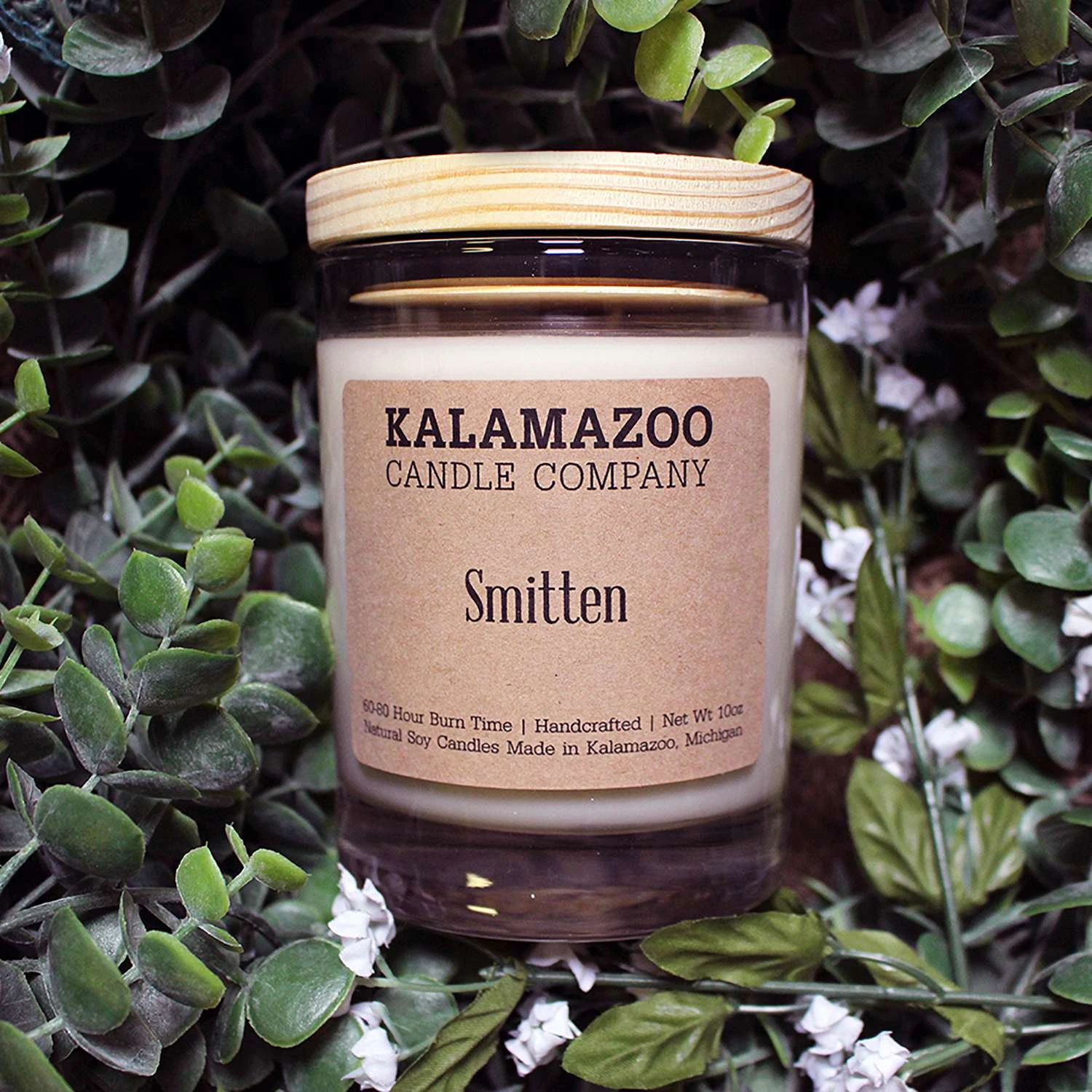 Kalamazoo Candle Company Clear Glass Jar With White Soy Wax, Wood Lid Smitten Scent Smitten, Clear G 4 Kalamazoo Candle Company Clear Glass Jar With White Soy Wax, Wood Lid Smitten Scent Smitten, Clear G - Image 2