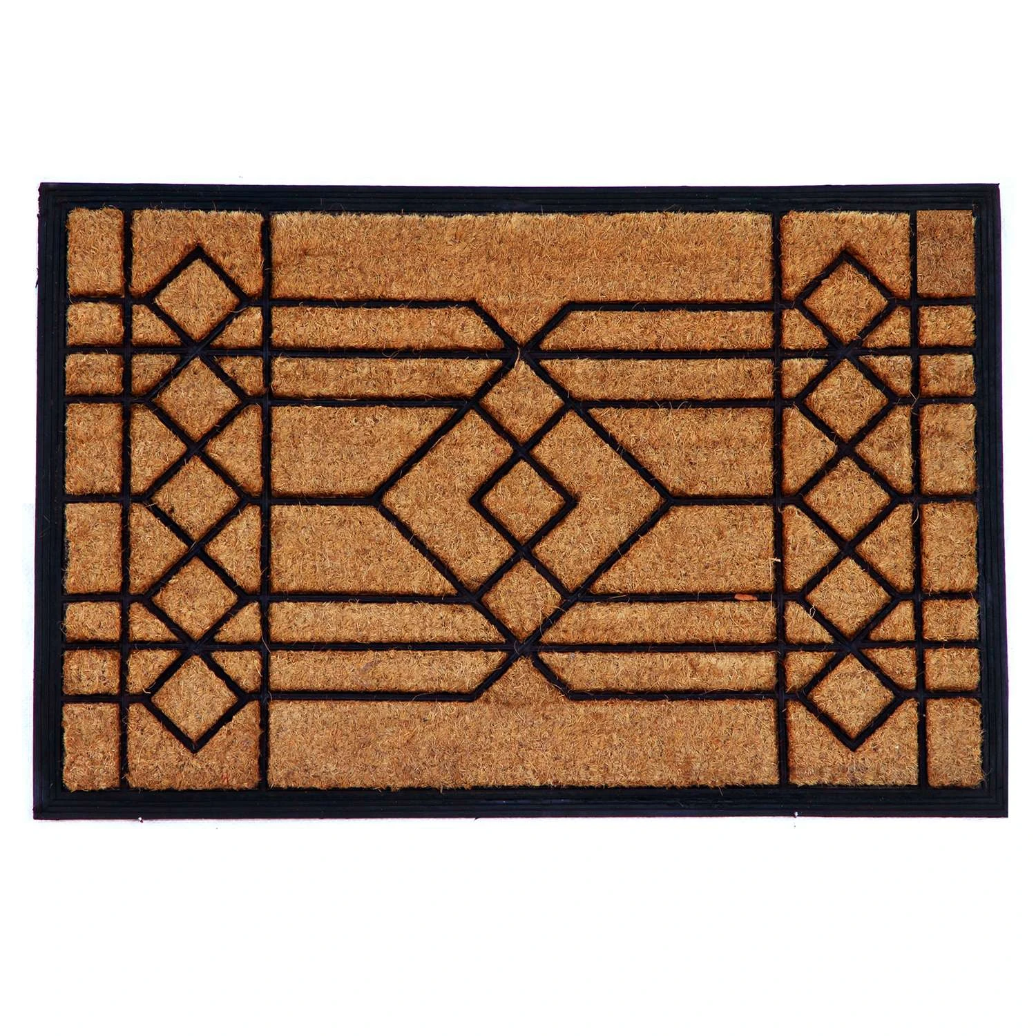 Calloway Mills Windgate 2 W X 3 L Black/Brown Rectangle Coir Door Mat 3 Calloway Mills Windgate 2 W X 3 L Black/Brown Rectangle Coir Door Mat