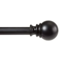 Kenney Matte Black Layla Curtain Rod 30 In. L X 84 In. L