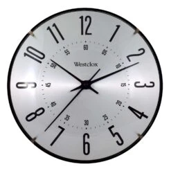 Westclox 9.4 In. L X 9.4 In. W Indoor Modern Analog Wall Clock Metal Black/Silver