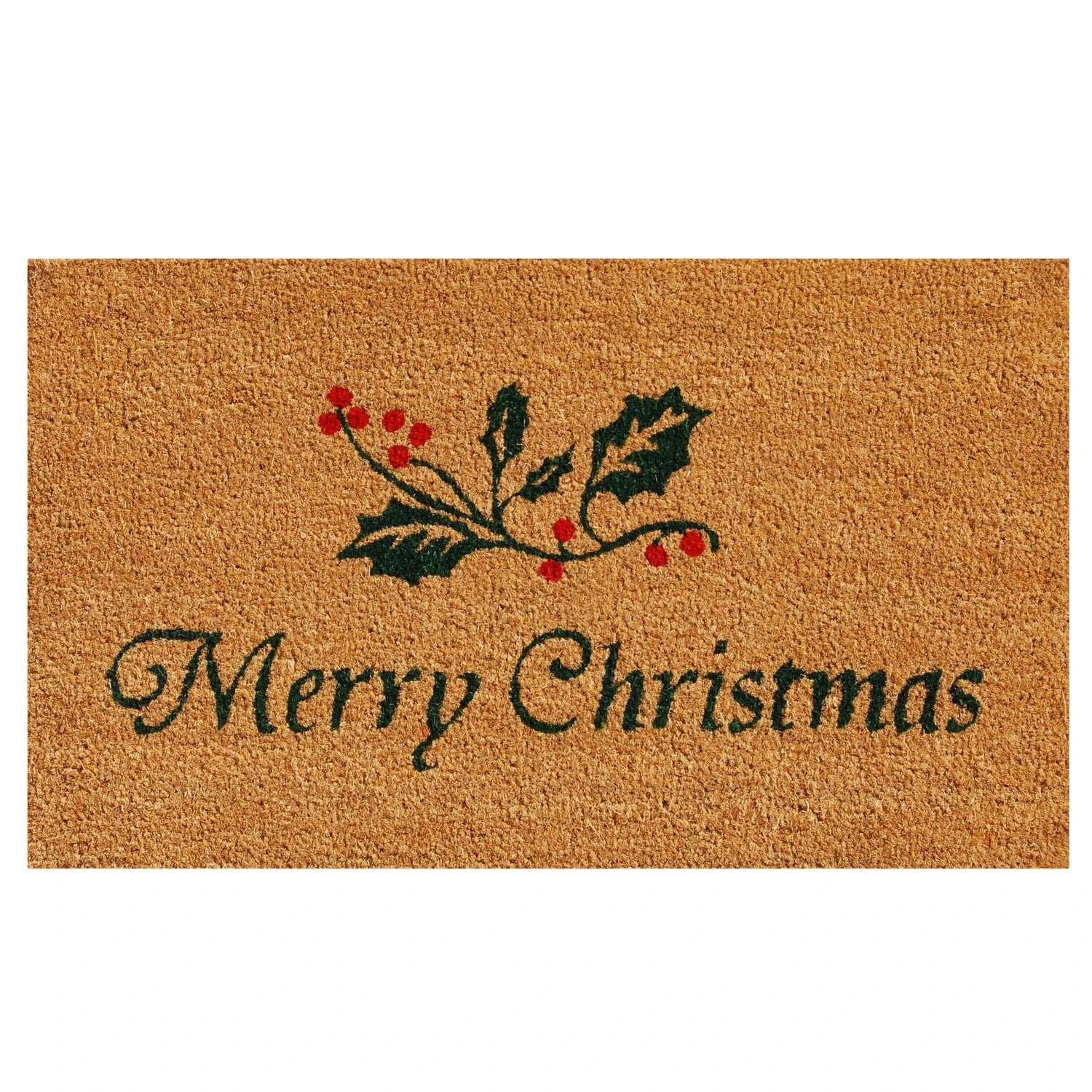 Home & More 1.42 W X 2.42 L Brown Christmas Holly Coir Door Mat 3 Home & More 1.42 W X 2.42 L Brown Christmas Holly Coir Door Mat