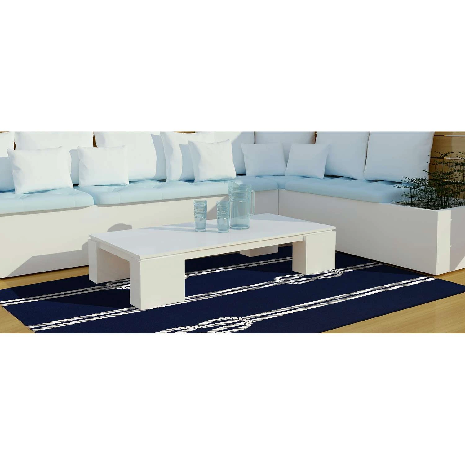 Liora Manne Capri 7.5 Ft. W X 9.5 Ft. L Navy Blue Casual Polyester Accent Rug 4 Liora Manne Capri 7.5 Ft. W X 9.5 Ft. L Navy Blue Casual Polyester Accent Rug - Image 2