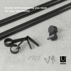 Umbra Cappa Brushed Black Curtain Rod 36 In. L X 66 In. L -Umbra || Yankee Candle Sales f23cf005 1924 421b 9de5 b2b82120eba8