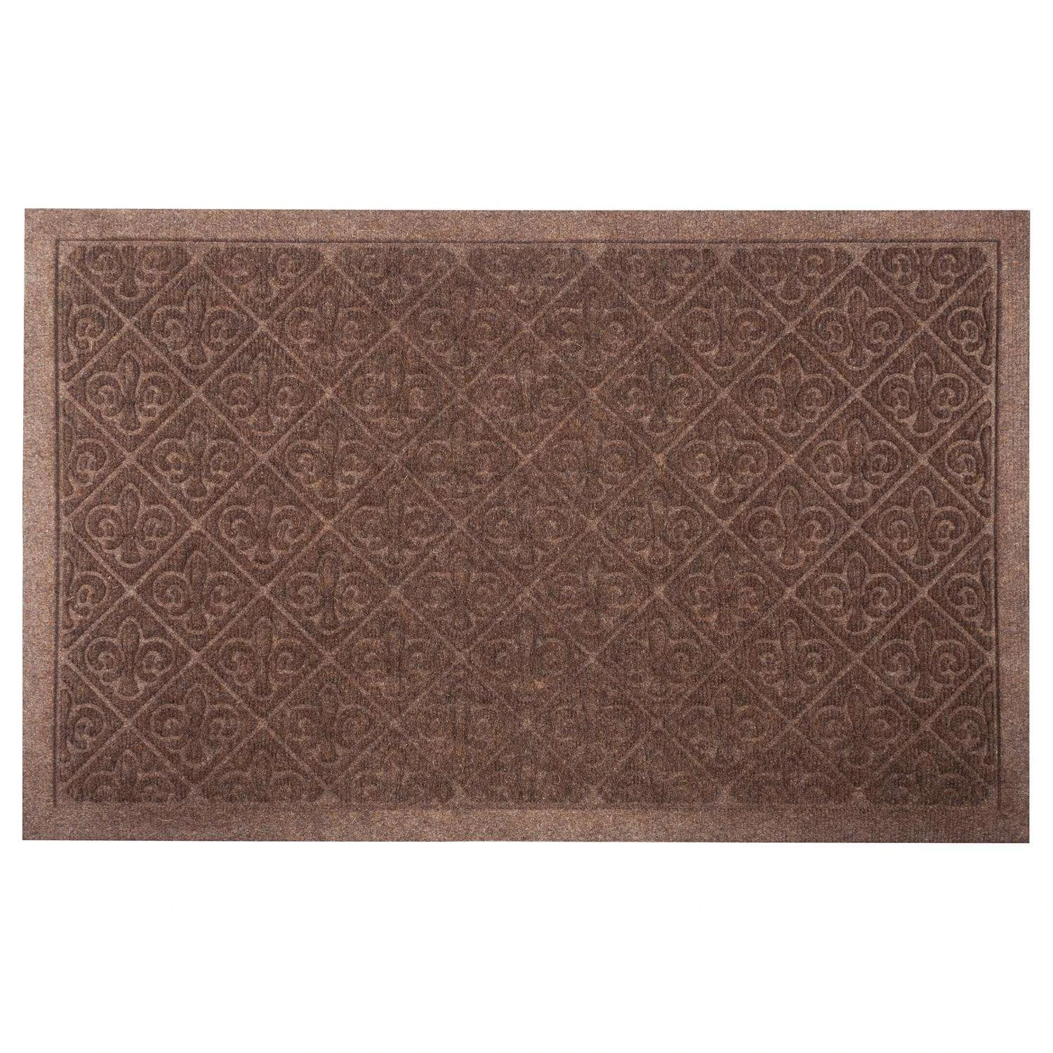 Entryways 35 In. W X 22 In. L Brown Fleur De Lis Polypropylene Door Mat 3 Entryways 35 In. W X 22 In. L Brown Fleur De Lis Polypropylene Door Mat