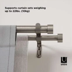Umbra Cappa Nickel Silver Double Curtain Rod 120 In. L X 180 In. L -Umbra || Yankee Candle Sales f82e138d f77a 4e33 9cd4 799902c7b88f