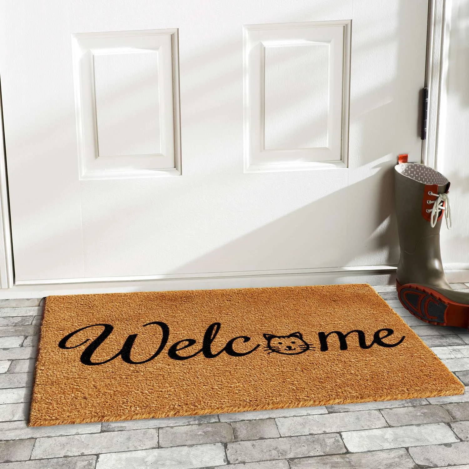 Home & More 1.42 W X 2.42 L Multi-color Kitty Welcome Coir Door Mat 4 Home & More 1.42 W X 2.42 L Multi-color Kitty Welcome Coir Door Mat - Image 2