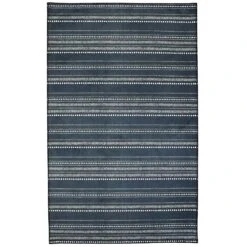 Homefires 36 In. W X 60 In. L Black/White Global Stripes Accent Rug