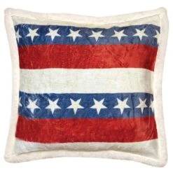 Carstens Inc 18 In. H X 3 In. W X 18 In. L Blue/Red/White Polyester Pillow